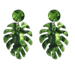 Monstera Leaf Drop Earrings